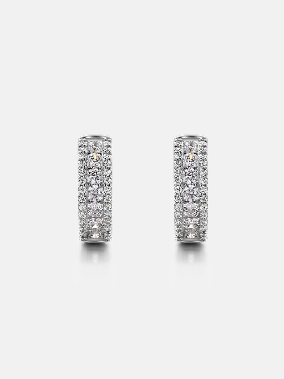 Moissanite Round Cut Hoop Earrings