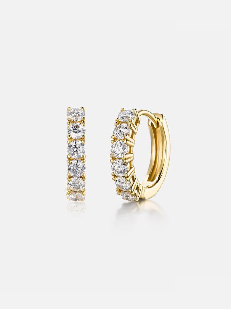 Moissanite Single Row Hoop Earrings-0.6CT Total