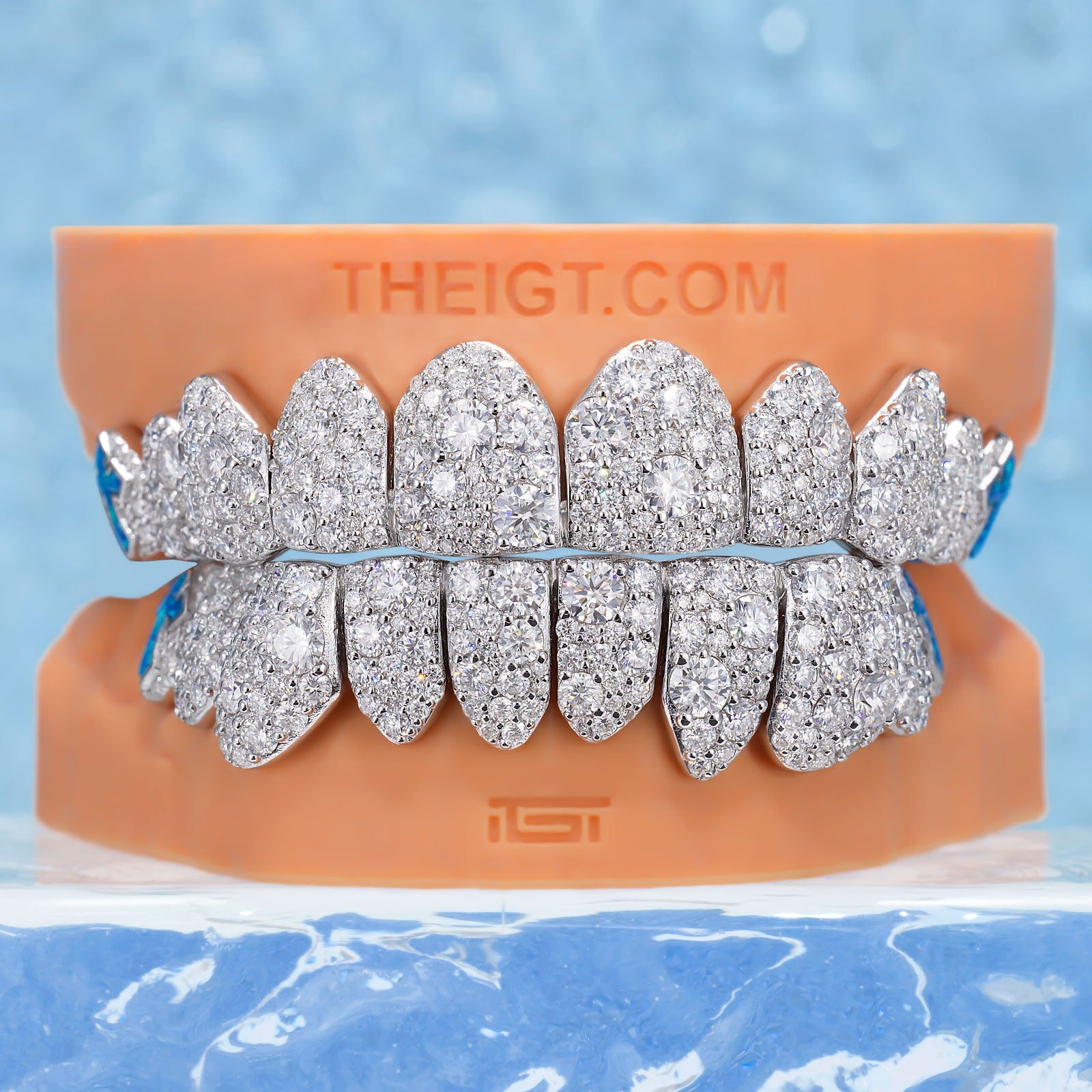 Mosaic/Snow Set Opal Cross Grillz - VVS Diamond Drip & Luxury