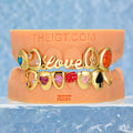 Opal Heart Dice Love Grillz