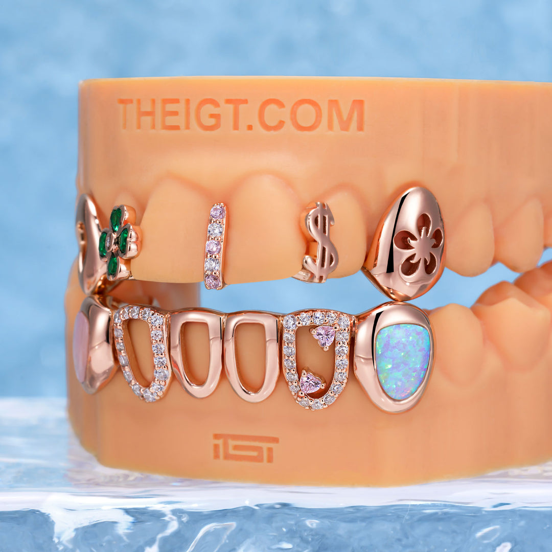 Open Face Pink Charm Grillz