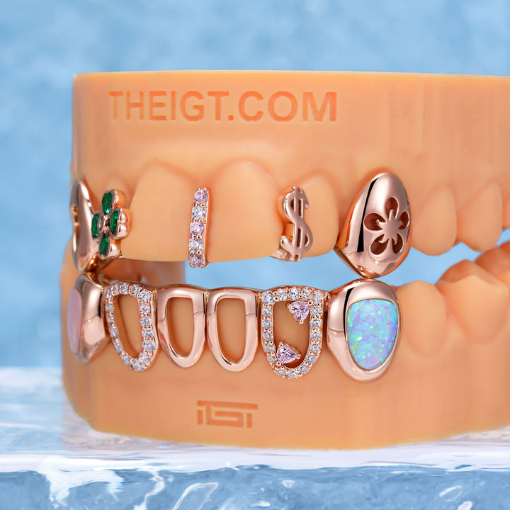 Open Face Pink Charm Grillz
