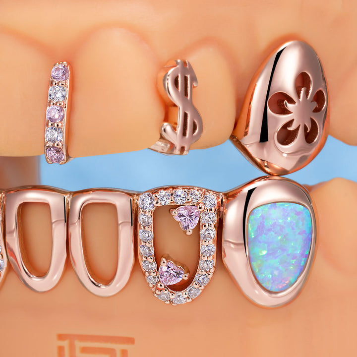 Open Face Pink Charm Grillz