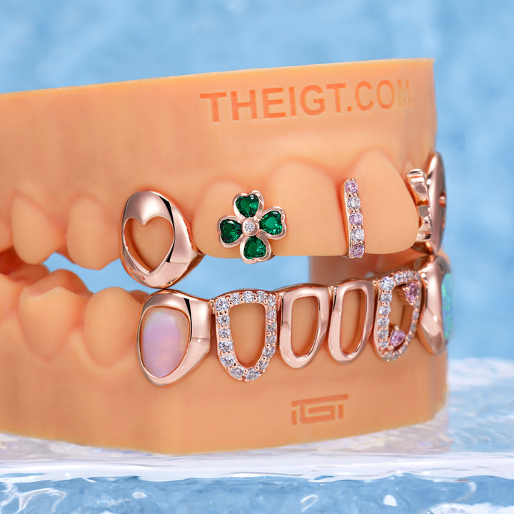 Open Face Pink Charm Grillz