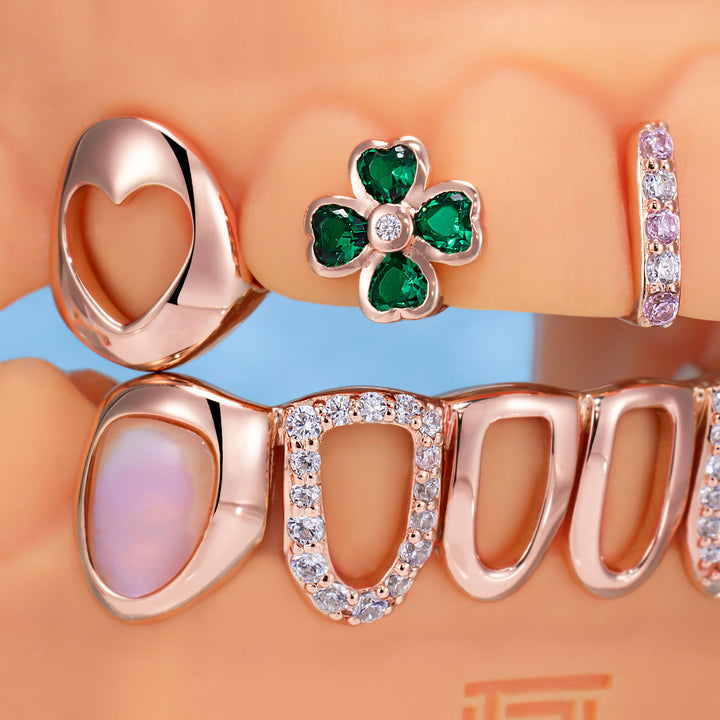 Open Face Pink Charm Grillz
