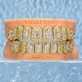 Oval Cut Diamond On Center W Opal Cross Grillz