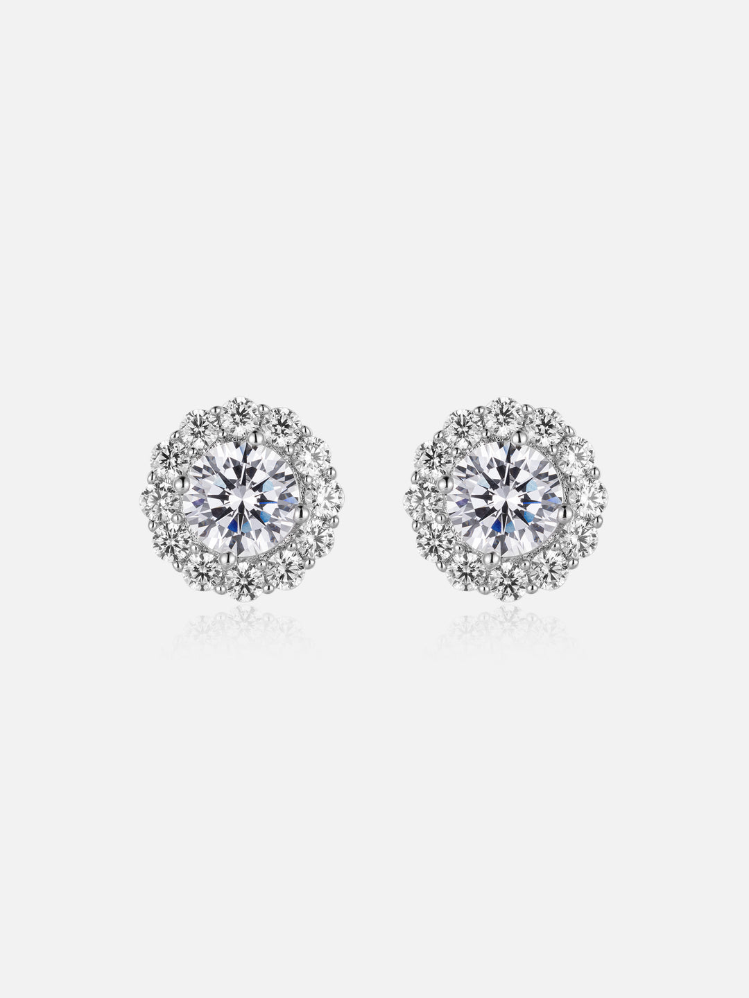 Moissanite Flower Cluster Stud Earrings