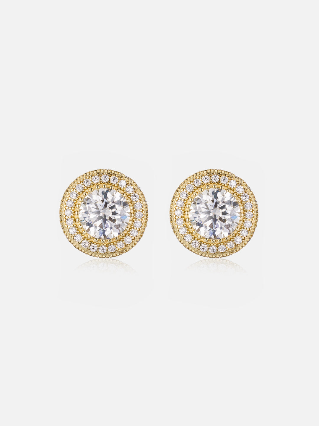 Moissanite Iced Button Earrings