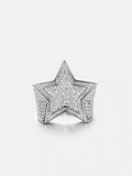S925 Moissanite Iced Star Ring