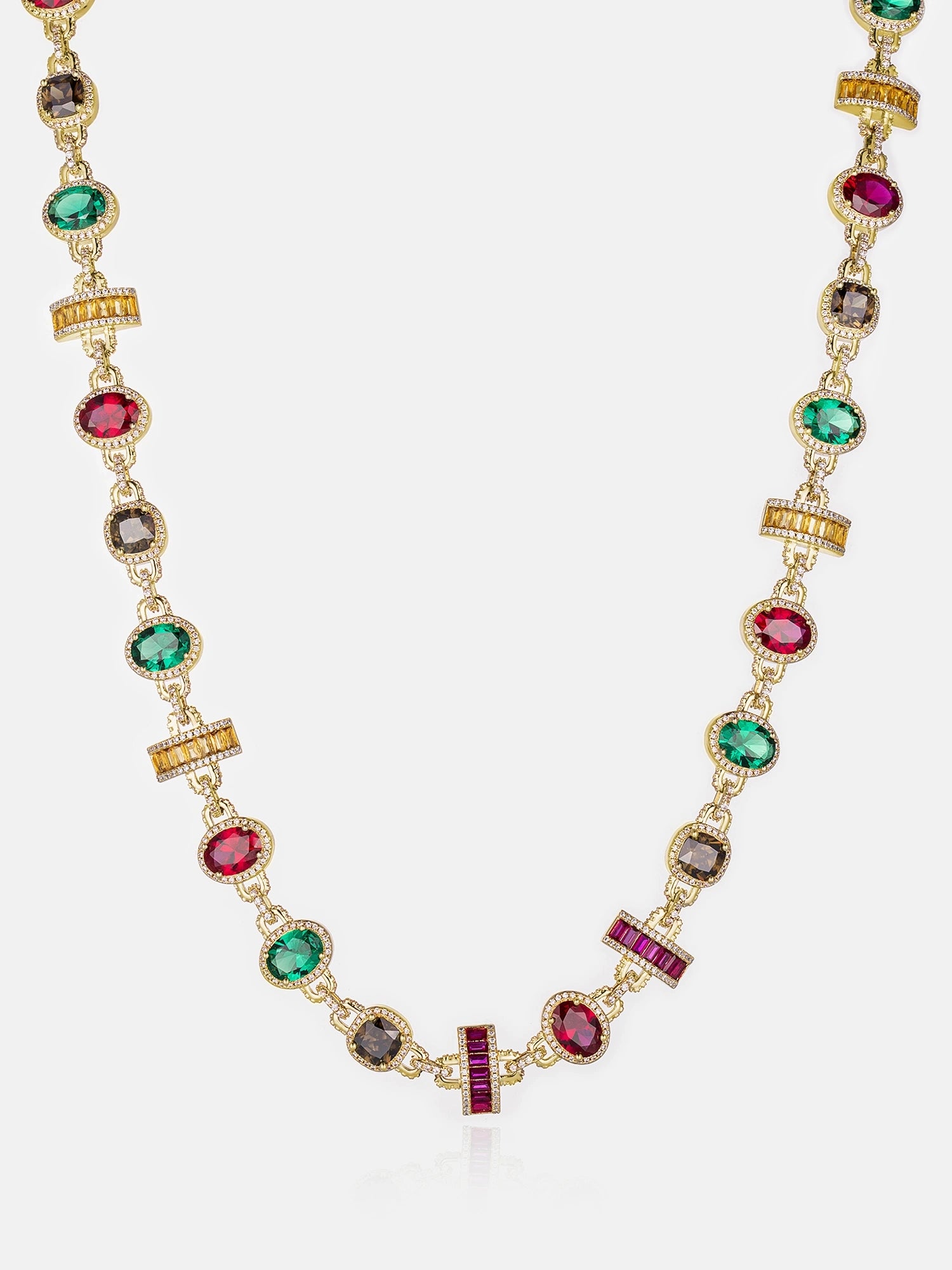S925 Multi Color Mixed Shape Gemstone Chain – ICEGIANT