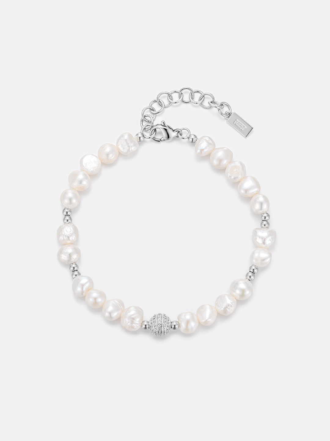 S925 Pearl Moissanite Beaded Bracelet