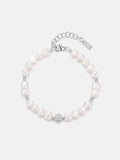 S925 Pearl Moissanite Beaded Bracelet