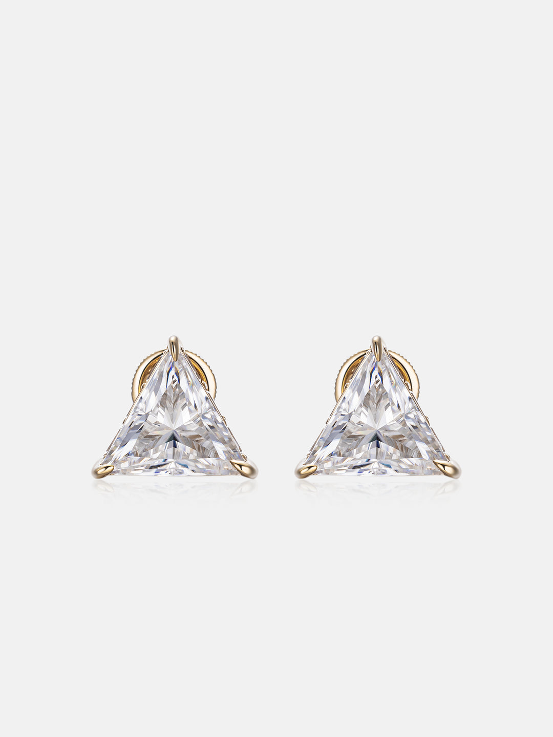 S925 Triangle & Baguette Cut Moissanite Stud Earrings