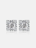 Solitaire Octagon Moissanite Square Cluster Stud Earrings