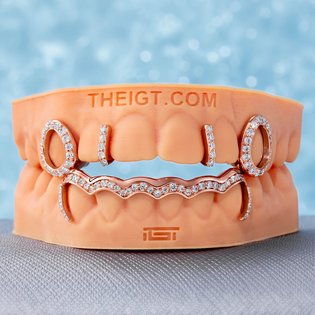 Top 4 Open Face With Bottom Wave Bar Grillz
