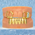 Yellow Gold Plated Wave Opal Style Grillz