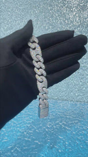 15MM S925 Moissanite G-Link Bracelet