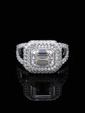 Baguette Cut Platinum Pave Ring