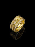 Twisted Rope & Moissanite Multi Row Ring