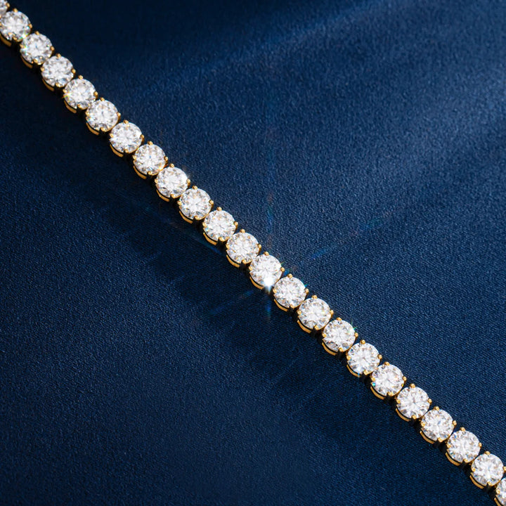 10K Solid Gold Moissanite Tennis Chain