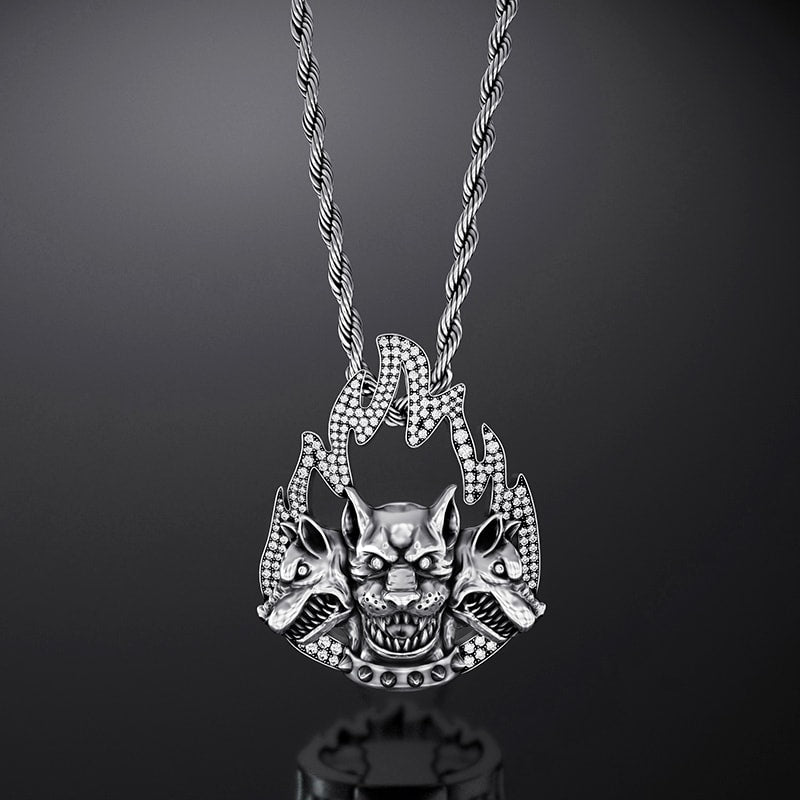 【最終値下】VIRGO４cerberus necklace Cerberus Pendant: Silver Greek Mythology Hell Hound Necklace