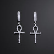 925 Sterling Silver Ankh Earrings