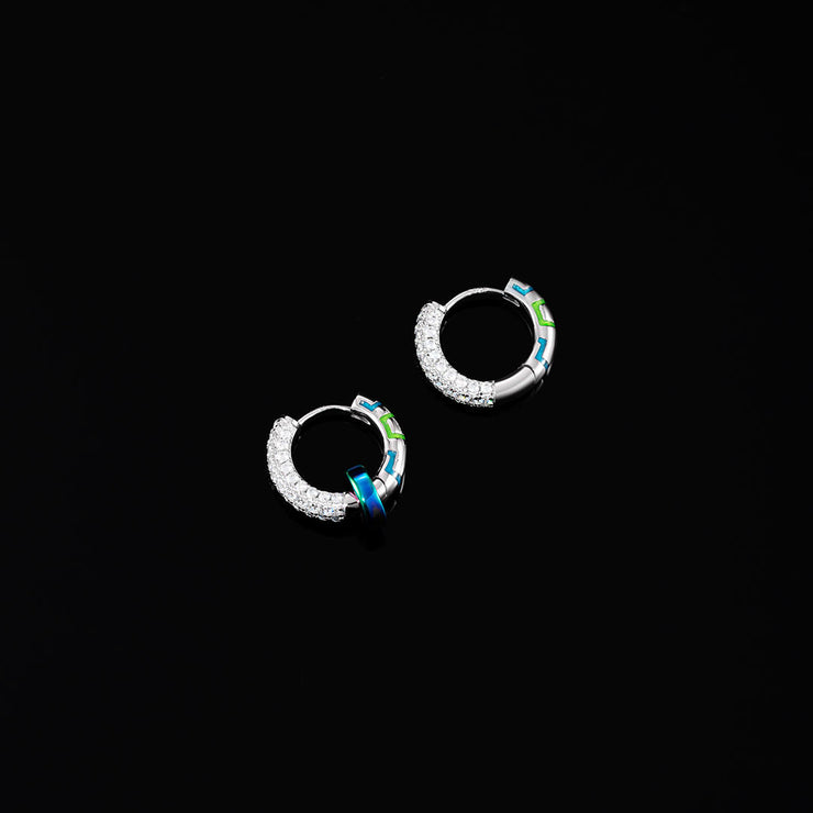 925 Sterling Silver Cyberpunk Fluorescent Looper Earrings
