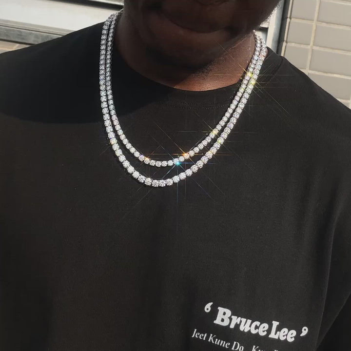 925 Sterling Silver Moissanite Tennis Chain