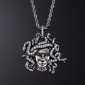 Medusa Pendant in White Gold