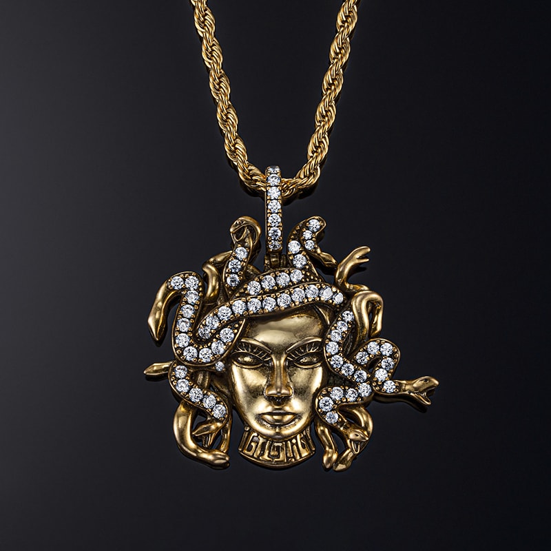 Medusa Pendant in Yellow Gold