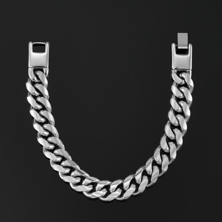 12mm Miami Cuban Link Bracelet in White Gold