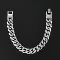 12mm Miami Cuban Link Bracelet in White Gold