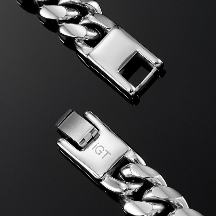 12mm Miami Cuban Link Bracelet in White Gold