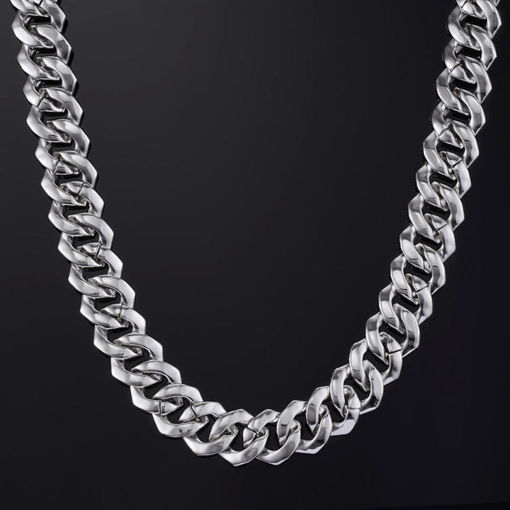 19mm Prong Cuban Link Chain White Gold - iGT