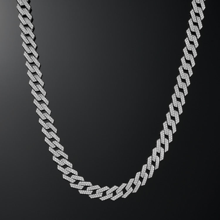 12mm Prong Cuban Link Chain in White Gold – ICEGIANT