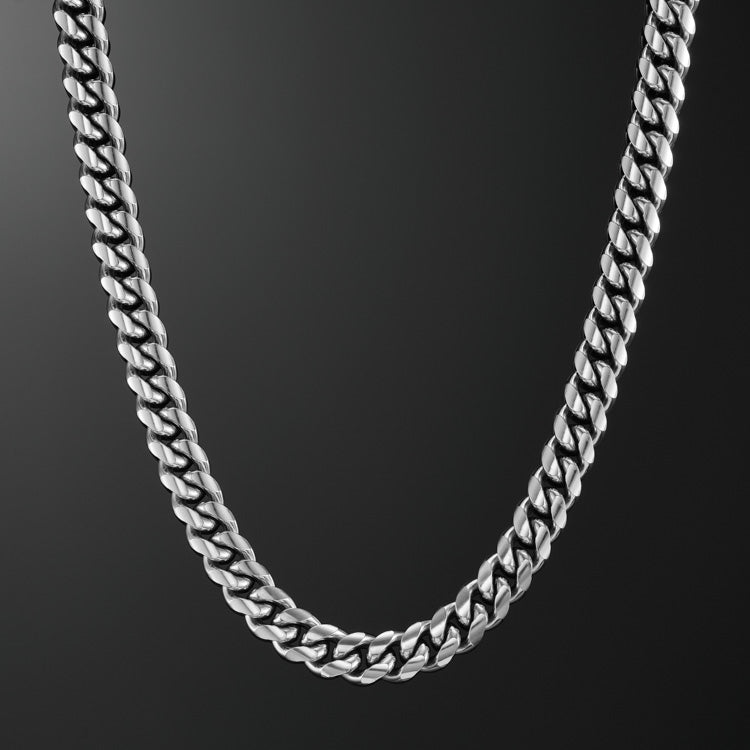 12mm Miami Cuban Link Chain in White Gold