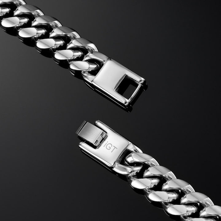 12mm Miami Cuban Link Chain in White Gold