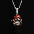 Moissanite Enamel Smoking APE Pendant