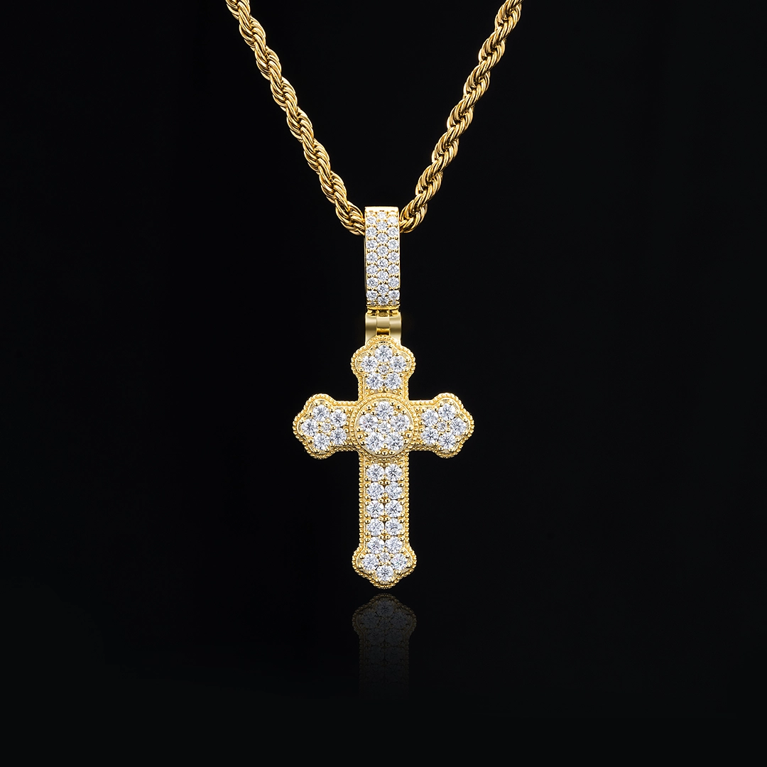 Custom Moissanite Orthodox Cross Pendant