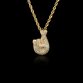 Moissanite Finger Cross Emoji Pendant
