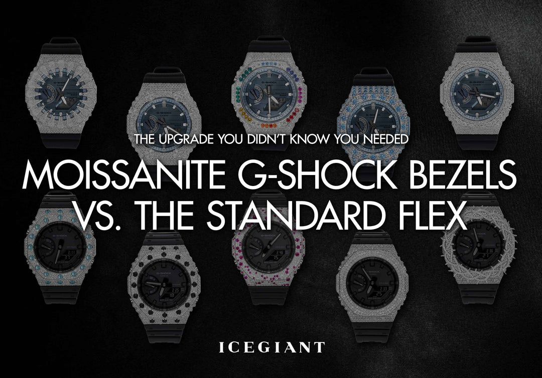 THE UPGRADE YOU DIDN’T KNOW YOU NEEDED: MOISSANITE G-SHOCK BEZELS VS. THE STANDARD FLEX