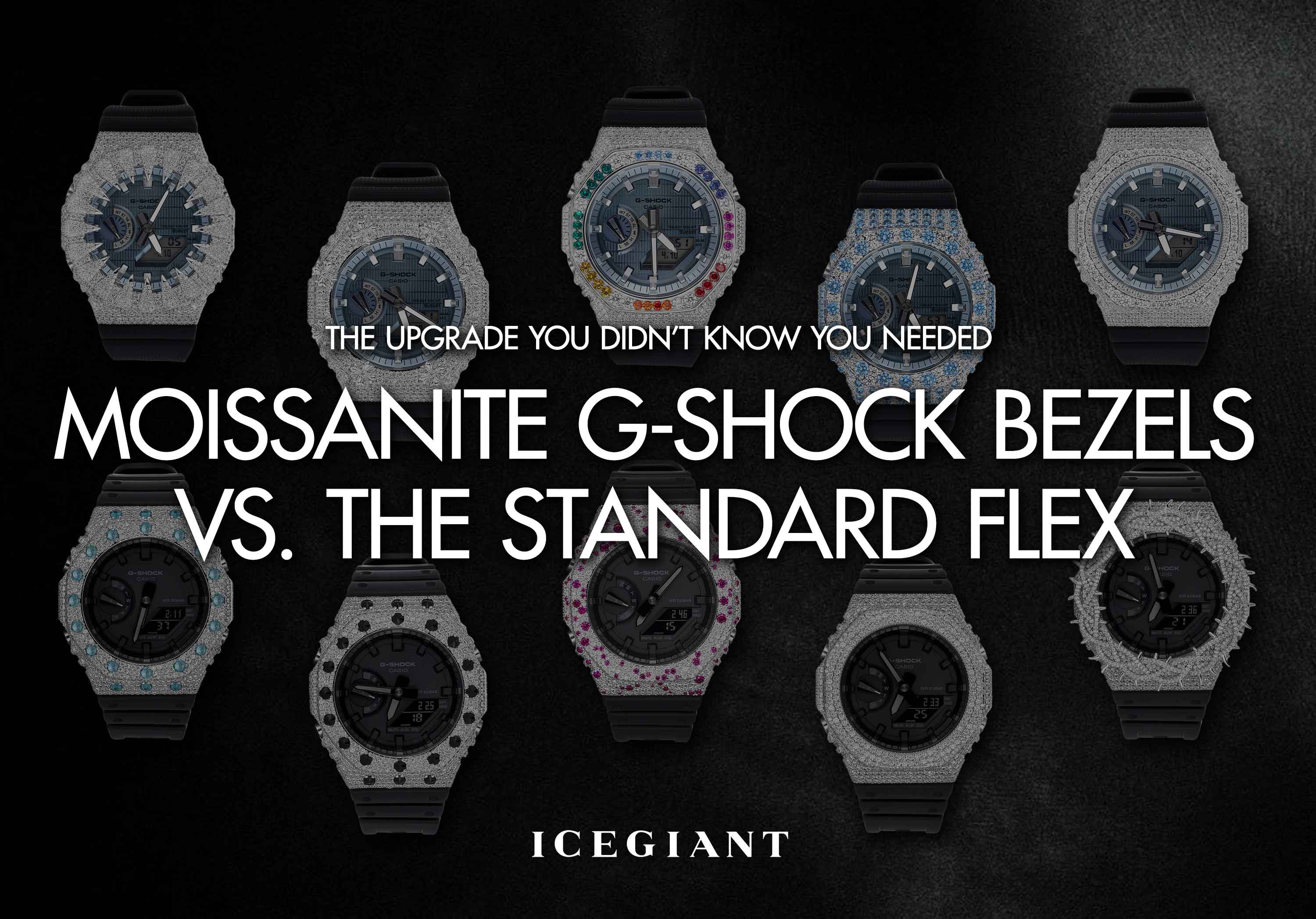 THE UPGRADE YOU DIDN’T KNOW YOU NEEDED: MOISSANITE G-SHOCK BEZELS VS. THE STANDARD FLEX