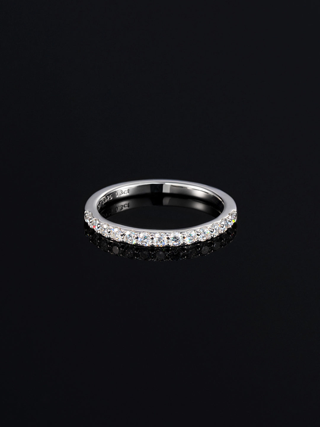 0.3CT Moissanite Half Band Engagement Ring