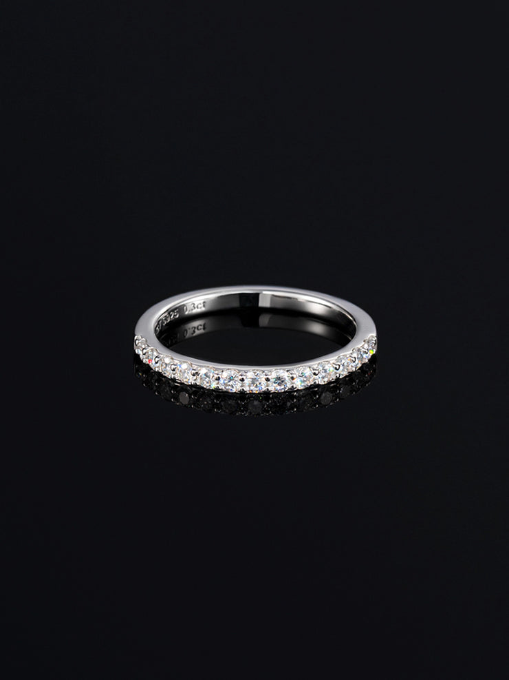 0.3CT Moissanite Half Band Engagement Ring