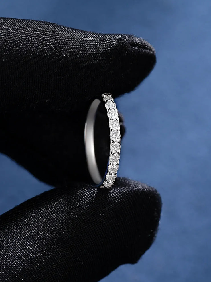 0.3CT Moissanite Half Band Engagement Ring