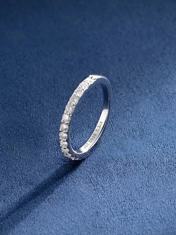 0.3CT Moissanite Half Band Engagement Ring