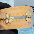 Full Ice Double Cap Fang Grillz