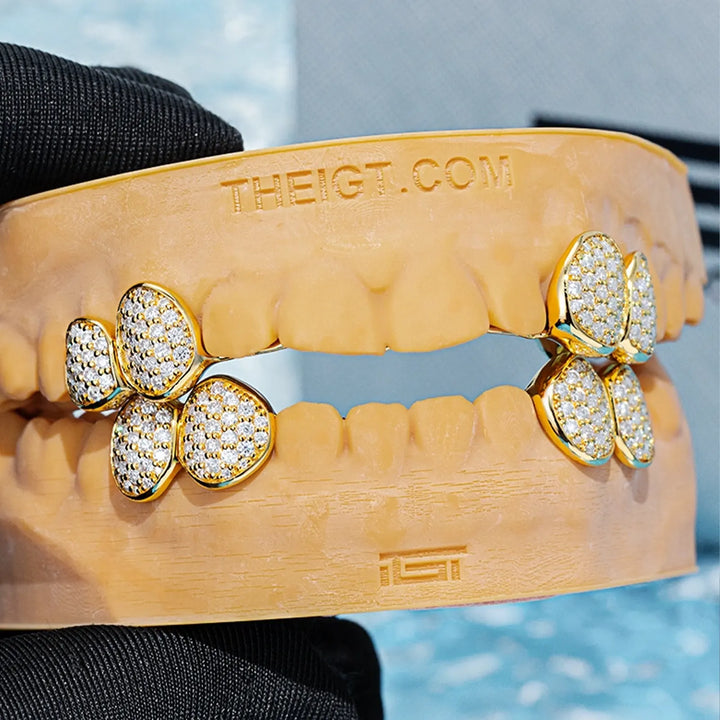 Full Ice Double Cap Fang Grillz
