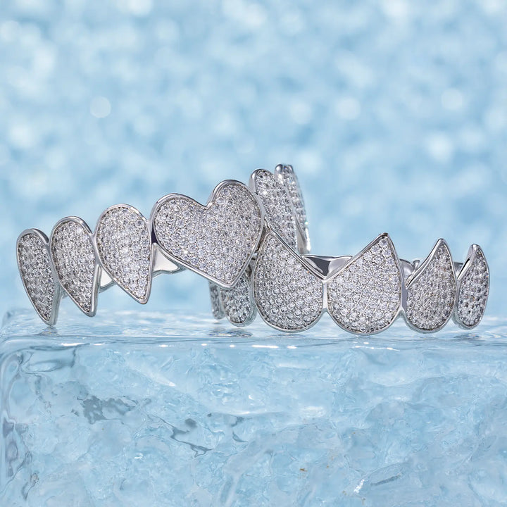 Custom Fully Iced Heart Grillz