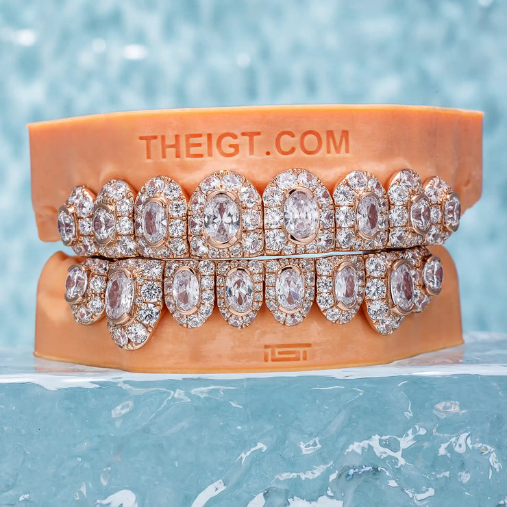 HONEYMOON ST ROUND & OVAL CUT DIAMOND GRILLZ